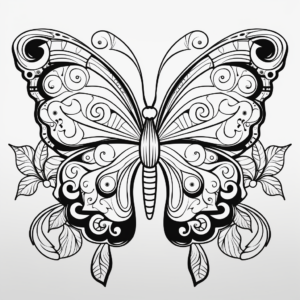 Intricate Designs of Buckeye Butterfly Coloring Pages 1
