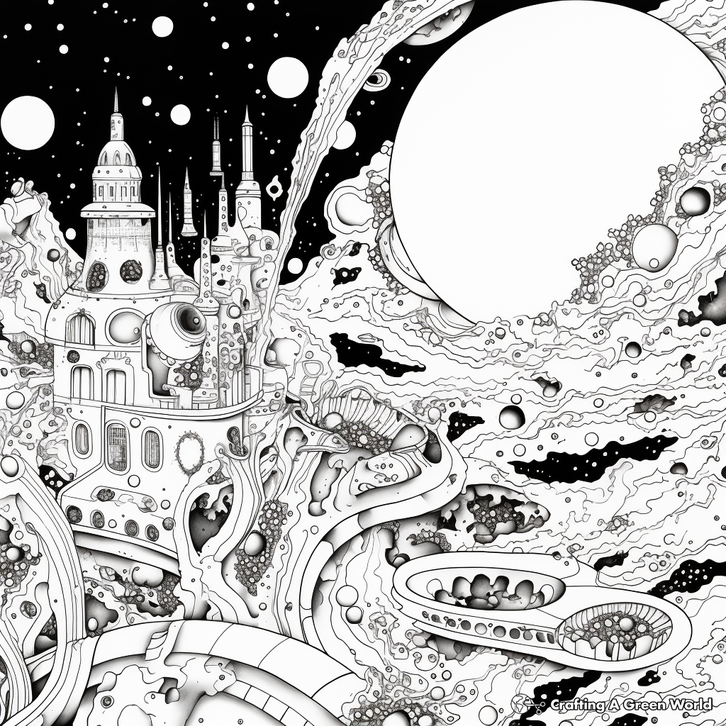 Intricate Detail Galaxy Cluster Coloring Pages 3