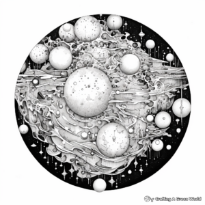 Intricate Detail Galaxy Cluster Coloring Pages 4