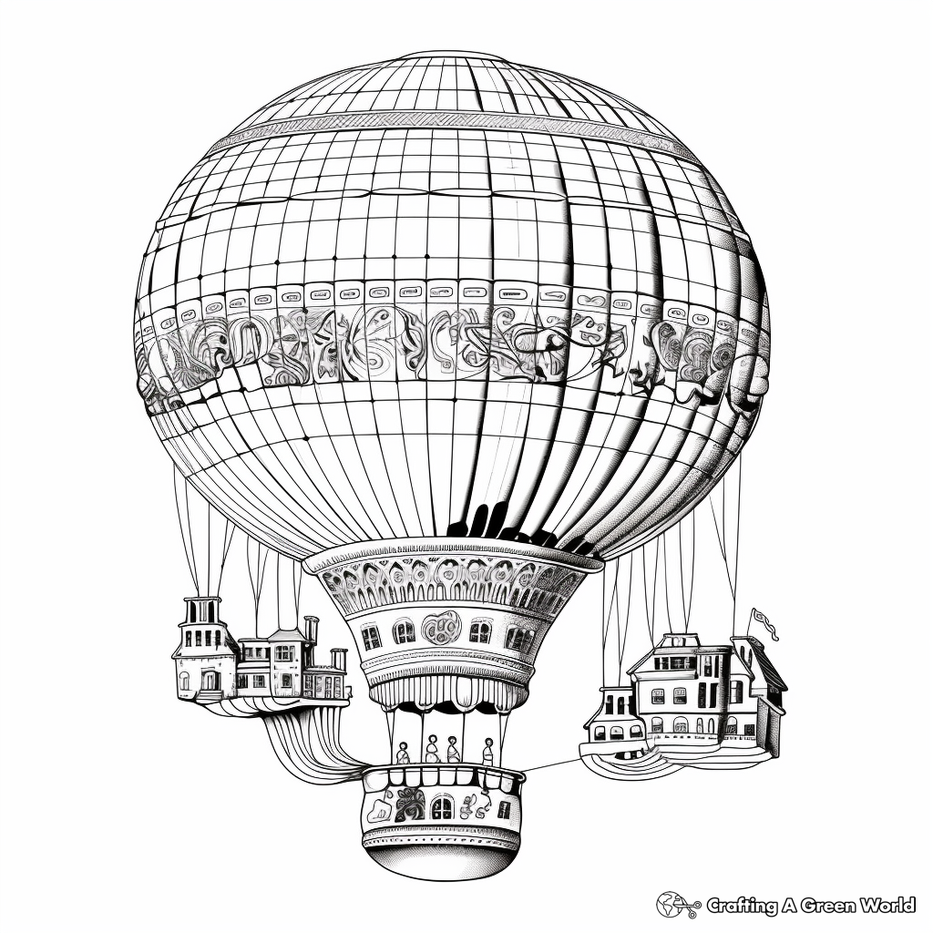 Intricate Detailed Balloon Coloring Pages for Adults 2
