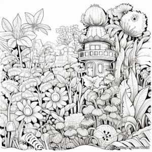 Intricate Detailed Botanical Garden Coloring Pages 1