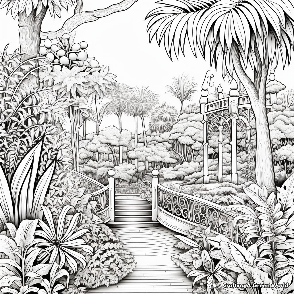 Intricate Detailed Botanical Garden Coloring Pages 4