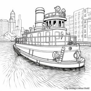 Intricate Detailed Tugboat Coloring Pages 3
