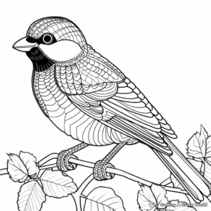Intricate Details of Carolina Chickadee Coloring Pages 4