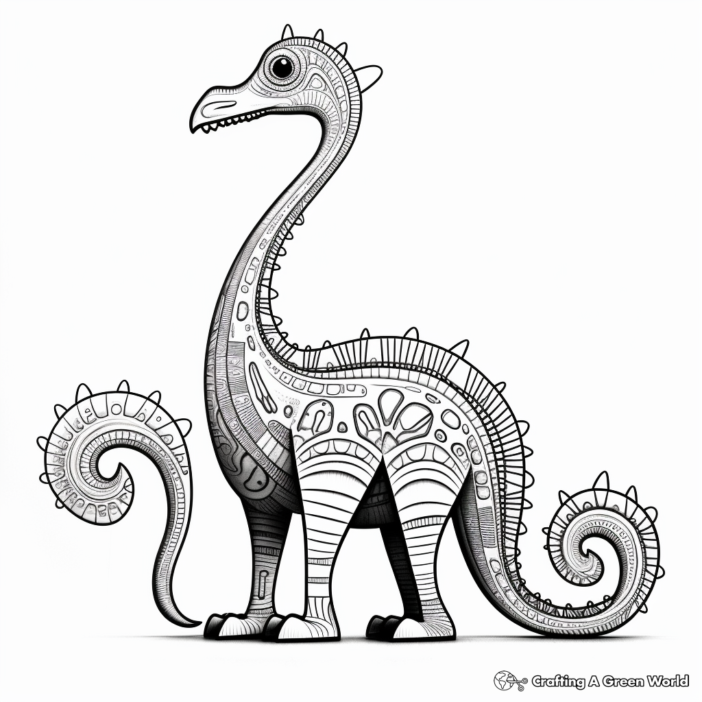 Intricate Diplodocus Coloring Pages 3
