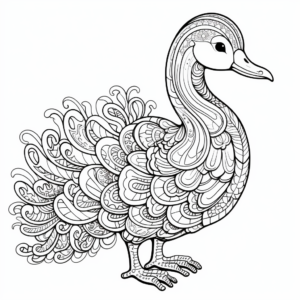 Intricate Dodo Bird in Nature Coloring Pages 1