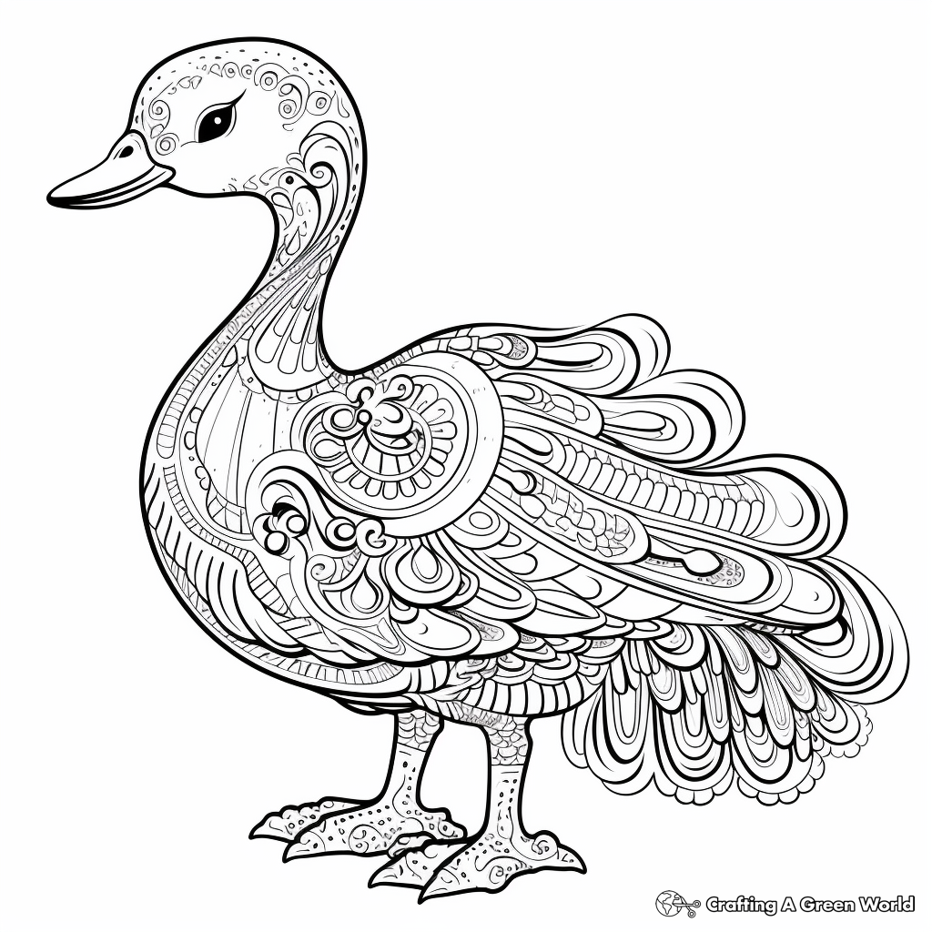 Intricate Dodo Bird in Nature Coloring Pages 2