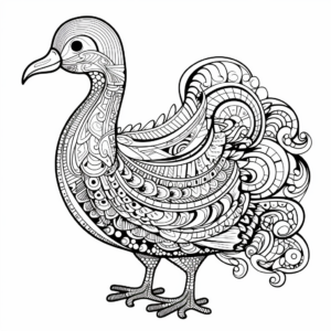Intricate Dodo Bird in Nature Coloring Pages 3