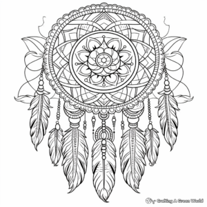Intricate Dreamcatcher Coloring Pages 2