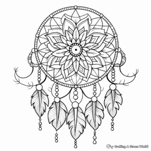 Intricate Dreamcatcher Coloring Pages 3