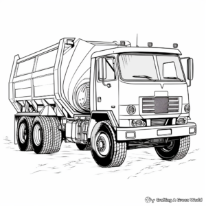 Intricate Dump Truck Coloring Pages for Adults 2
