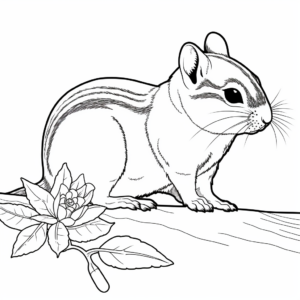 Intricate Eastern Chipmunk Coloring Sheets 1