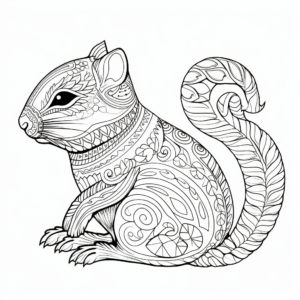Intricate Eastern Chipmunk Coloring Sheets 2