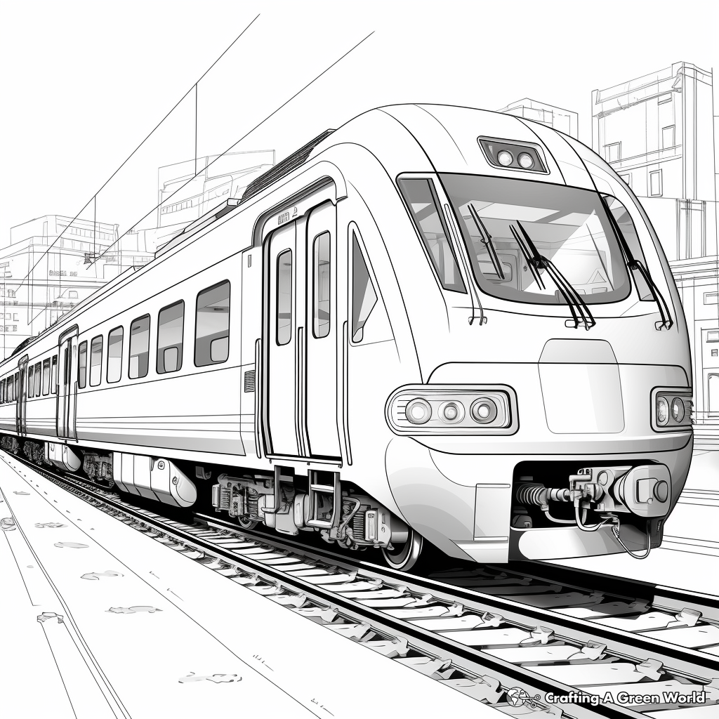 Intricate Electric Train Coloring Pages 1