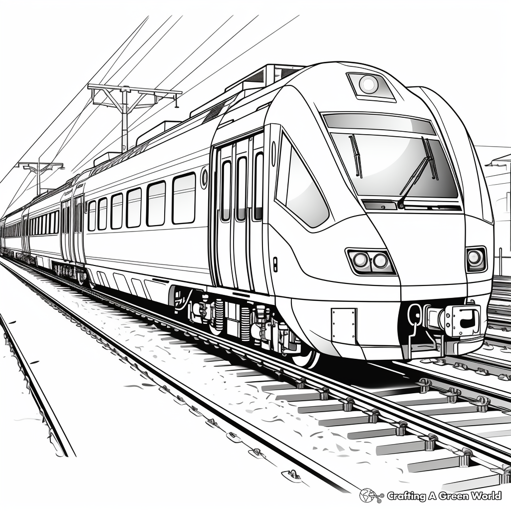 Intricate Electric Train Coloring Pages 2