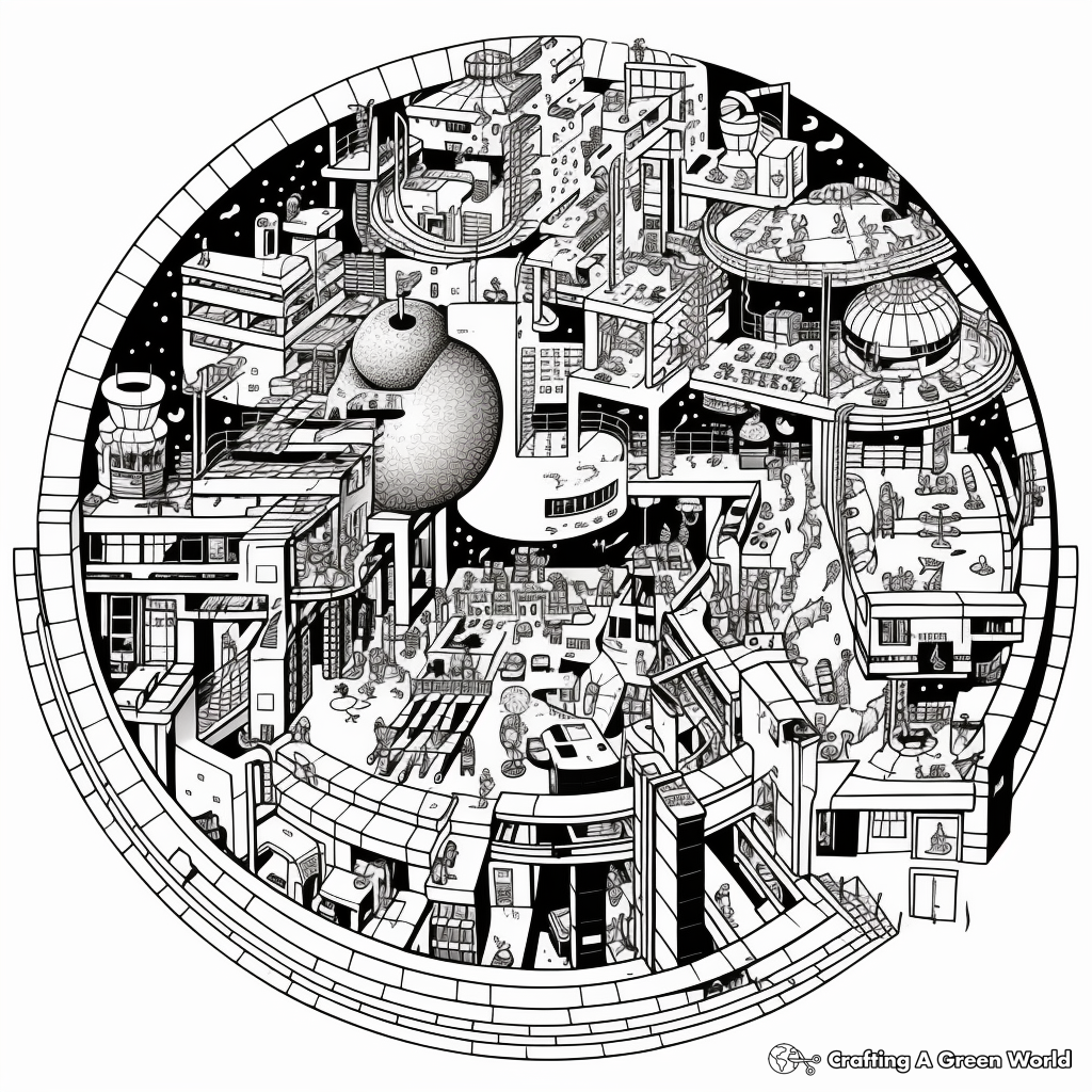 Intricate Event Horizon Black Hole Coloring Pages 1