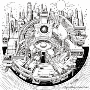 Intricate Event Horizon Black Hole Coloring Pages 2