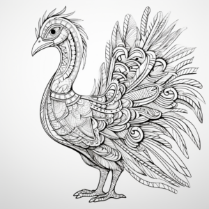 Intricate Feathered Velociraptor Coloring Pages 4