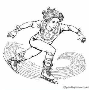 Intricate Figure Skating Spectacle in Winter Olympics Coloring Pages 1