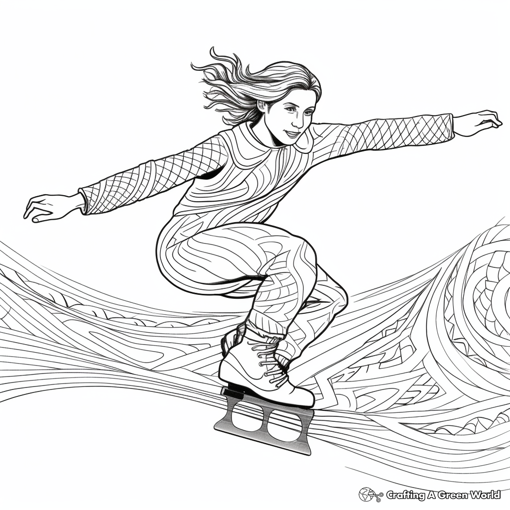 Intricate Figure Skating Spectacle in Winter Olympics Coloring Pages 3