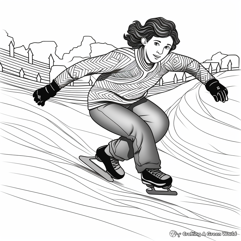 Intricate Figure Skating Spectacle in Winter Olympics Coloring Pages 4
