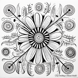 Intricate Floral Amate Bark Painting Coloring Pages 3