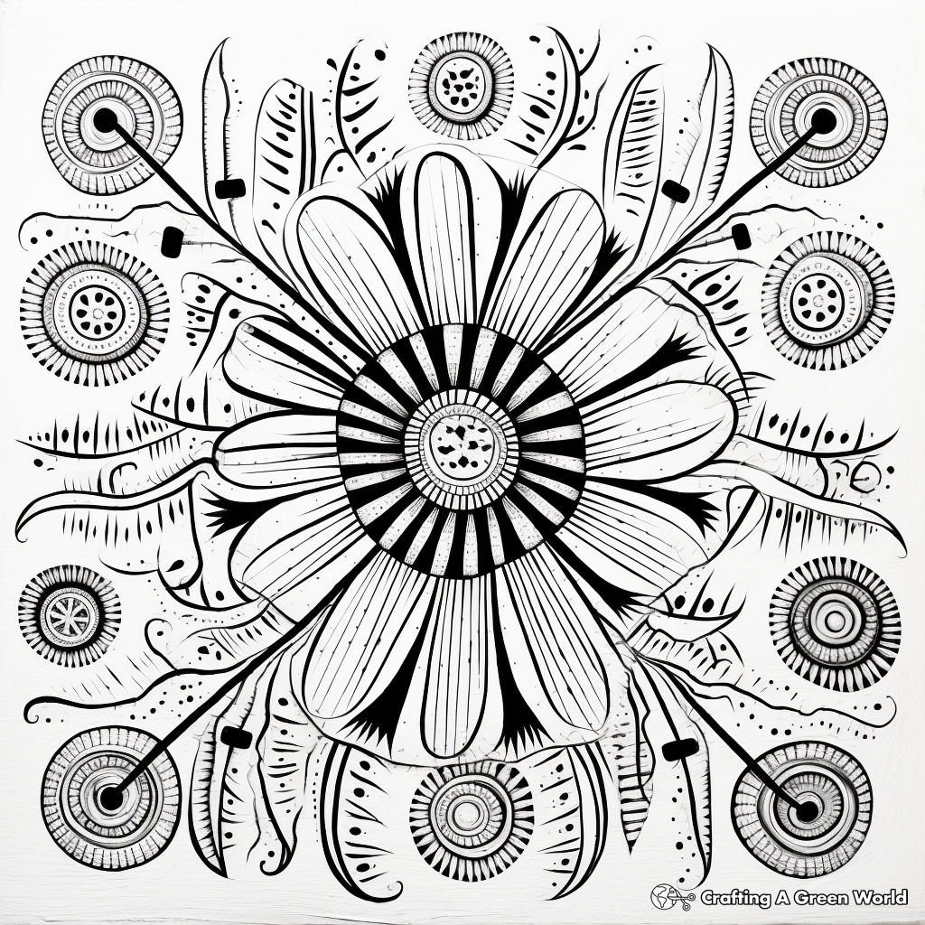 Intricate Floral Amate Bark Painting Coloring Pages 3