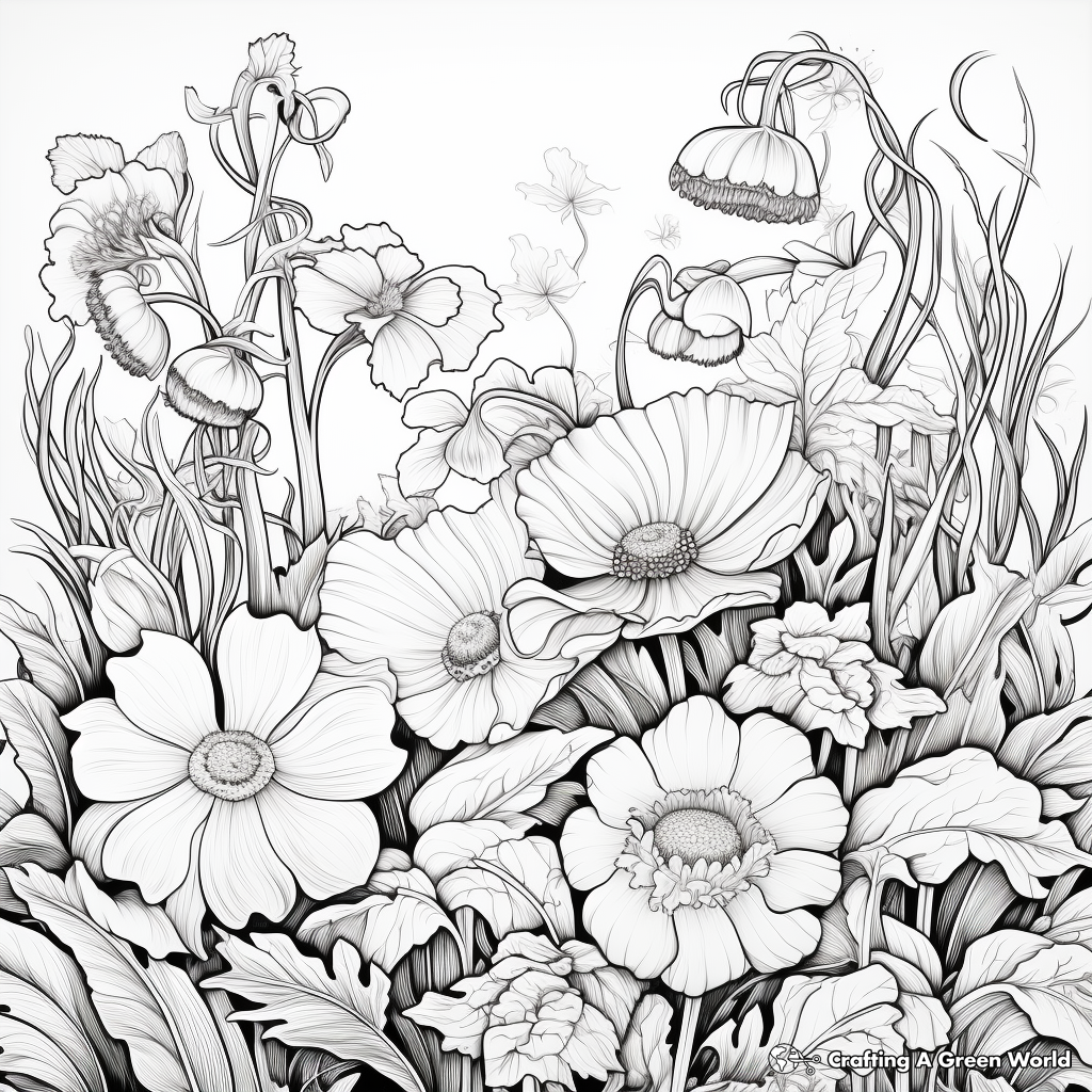Intricate Floral Botanical Garden Coloring Pages 1