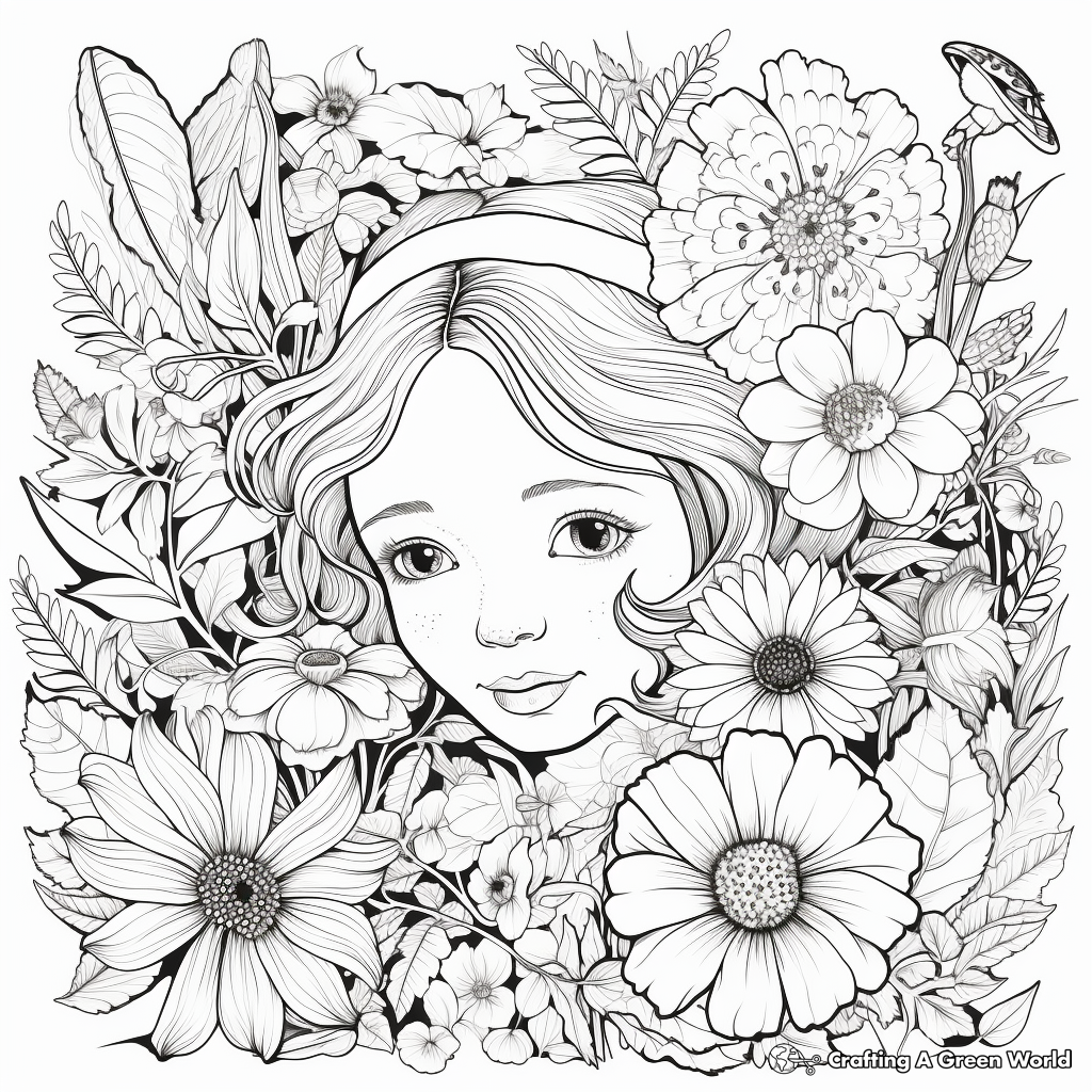 Intricate Floral Botanical Garden Coloring Pages 3