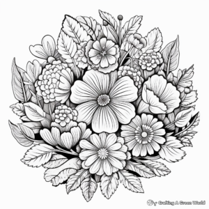 Intricate Floral Coloring Sheets for Adults 2