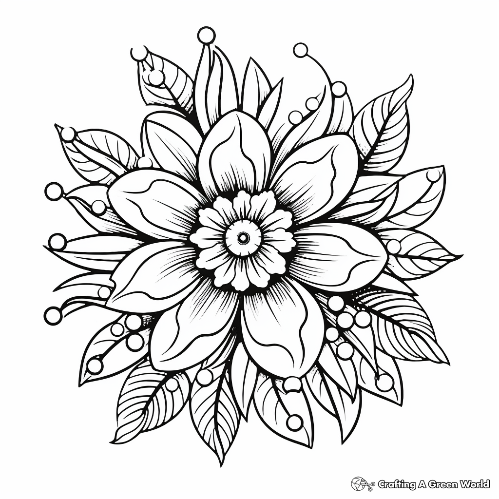 Intricate Floral Mandala Flower Coloring Pages 1