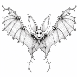 Intricate Flying Fox Bat Coloring Pages 1
