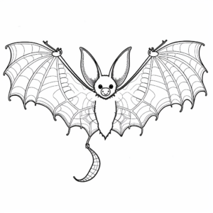 Intricate Flying Fox Bat Coloring Pages 4