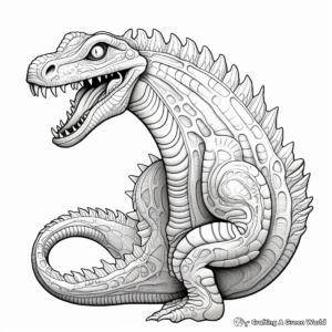 Intricate Fossil Dinosaur Coloring Pages 1