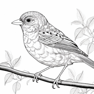 Intricate Fox Sparrow Coloring Pages for Adults 1