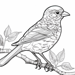 Intricate Fox Sparrow Coloring Pages for Adults 2