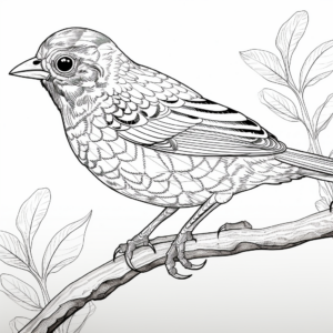 Intricate Fox Sparrow Coloring Pages for Adults 3