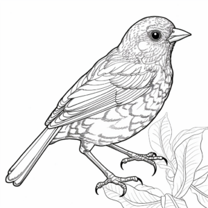 Intricate Fox Sparrow Coloring Pages for Adults 4