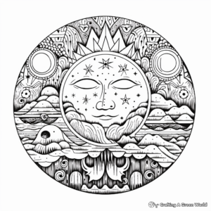 Intricate Full Moon Mandala Coloring Pages for Adults 2