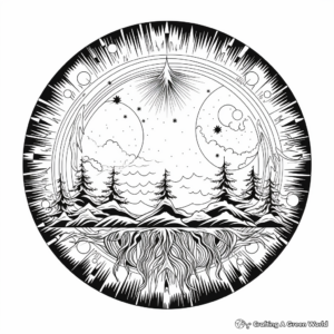 Intricate Full Moon Mandala Coloring Pages for Adults 4