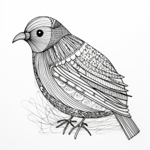 Intricate Gambel's Quail Coloring Pages 3