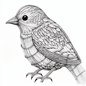 Intricate Gambel's Quail Coloring Pages 4