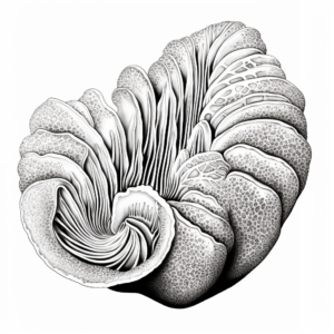 Intricate Geoduck Clam Coloring Pages for Artists 1