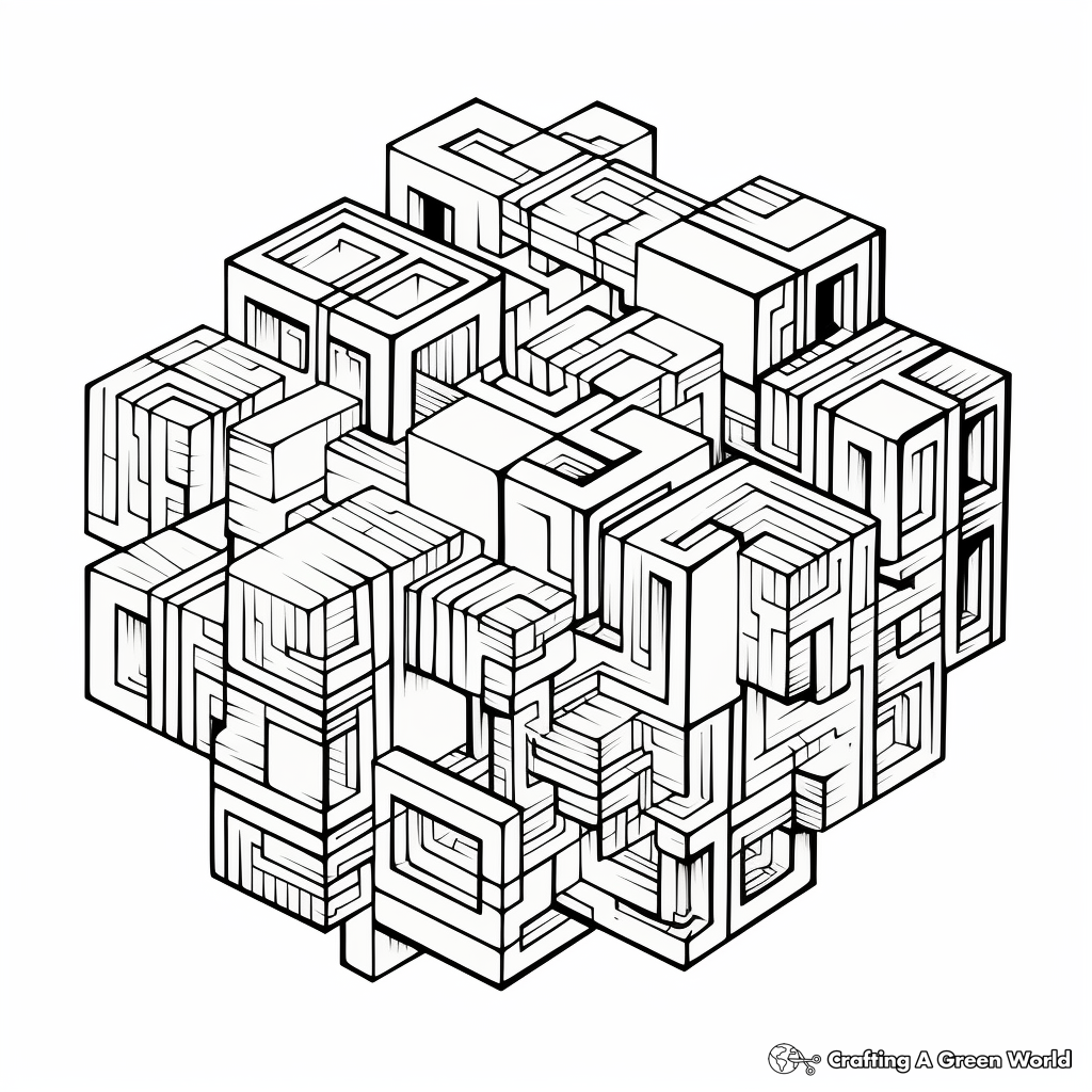 Intricate Geometric Shape Coloring Pages 4