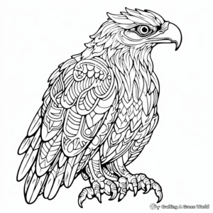 Intricate Golden Eagle Coloring Pages 2