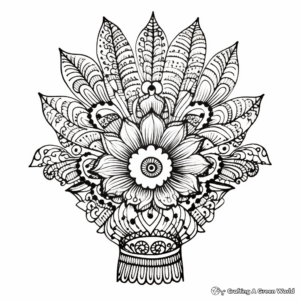 Intricate Henna Hand Design Coloring Pages 1