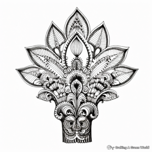 Intricate Henna Hand Design Coloring Pages 4