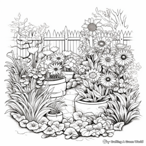Intricate Herbal Garden Coloring Pages 1