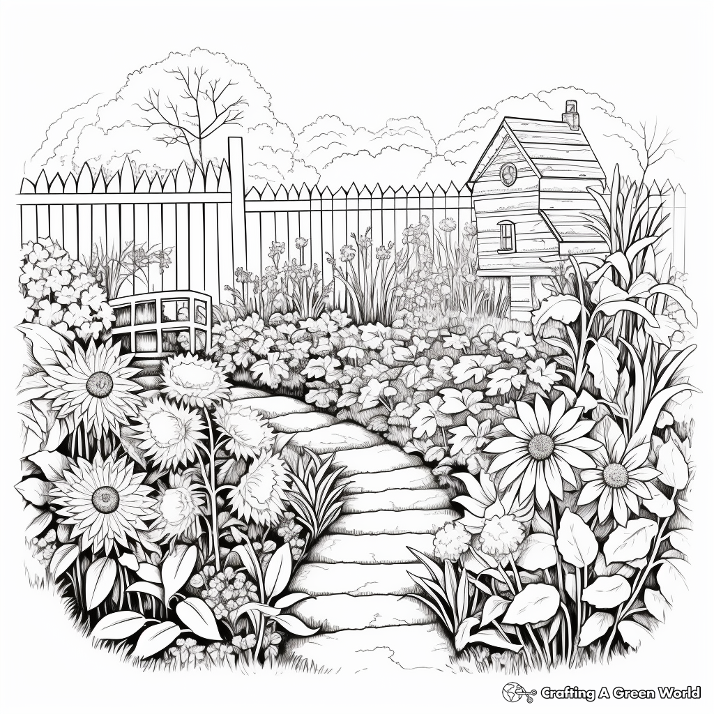 Intricate Herbal Garden Coloring Pages 2