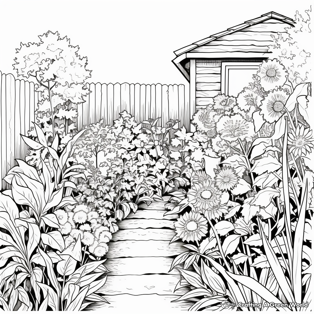Intricate Herbal Garden Coloring Pages 4